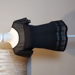 Banana Republic black t-shirt with sheer detailing